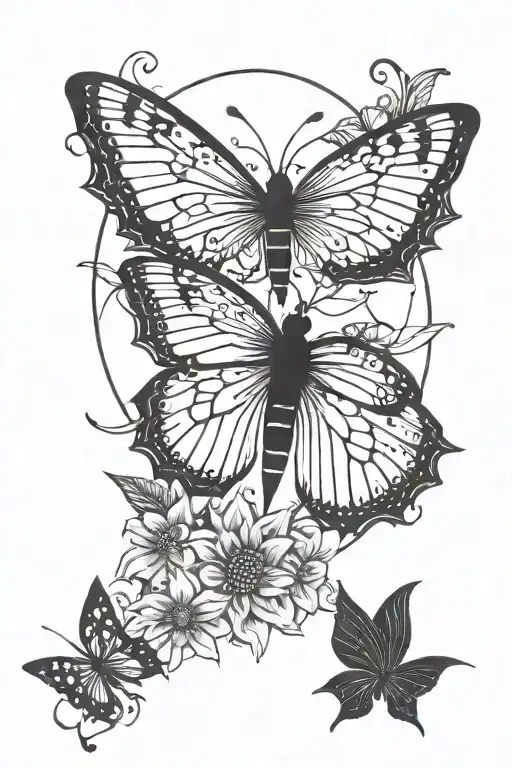 Butter Fly And Sun Rising