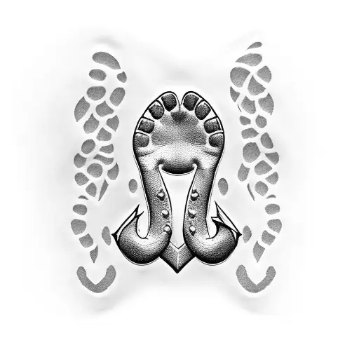 Baby Footprint With Anchor