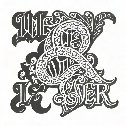 Ambigram Of The Words Wife And Lover