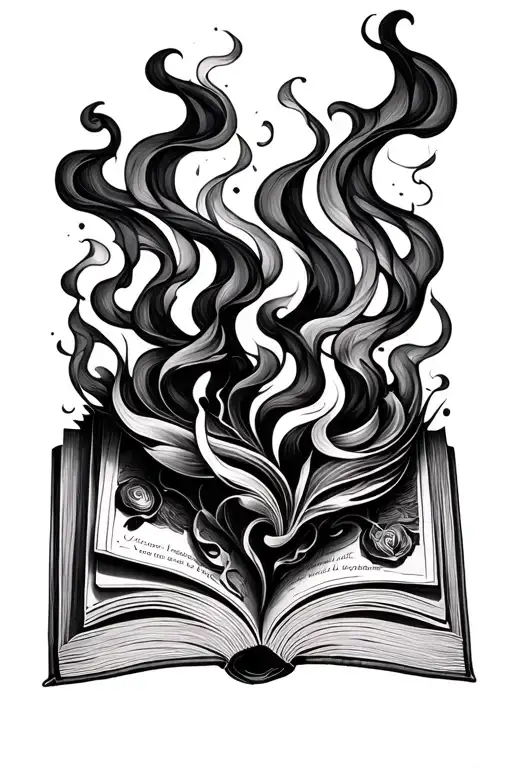 Smoke Forming Patterns From A Book Surrounded By Bold Dnd Refrences