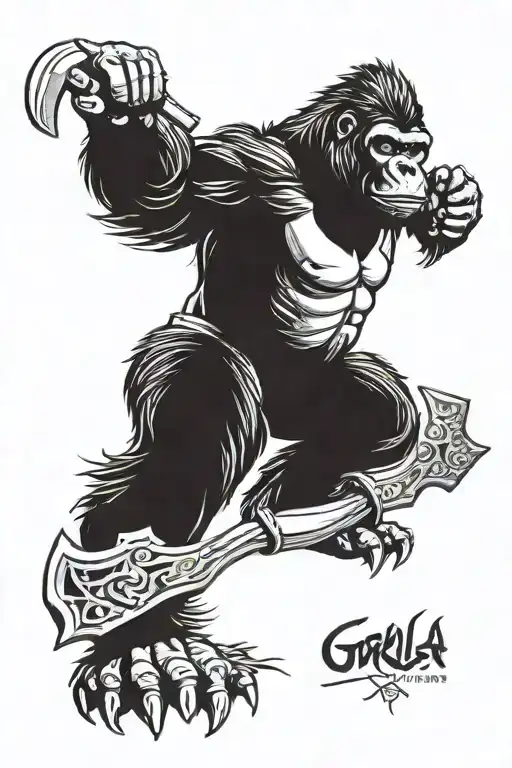 Gorilla With Axe