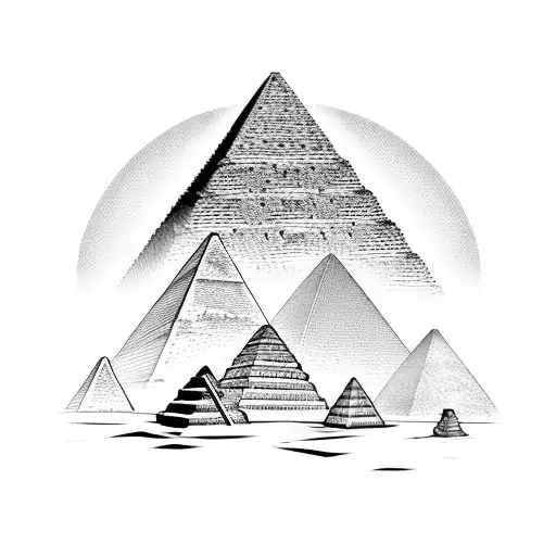 Egyptian Pyramid During Sunset