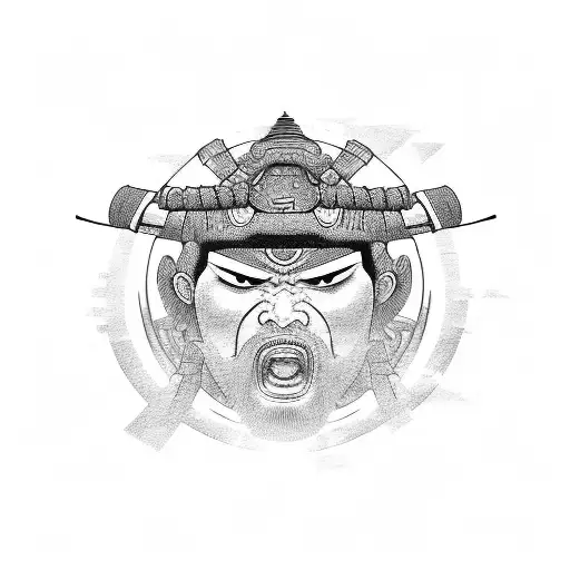 A Samurai Warrior Engaged In A Jiu Jitsu Fight