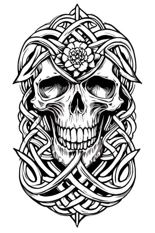 Skull And Celtic Symbol