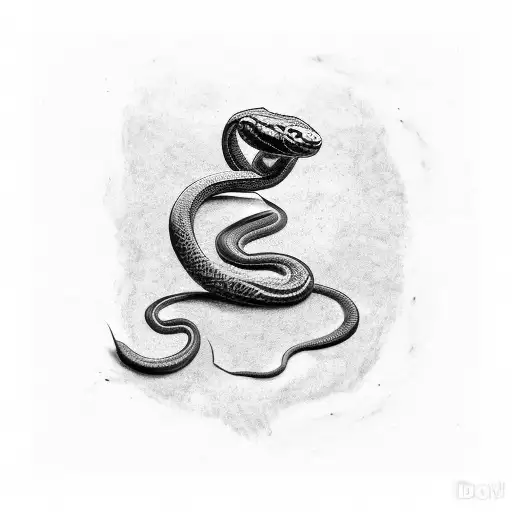 A Snake Coiled Around A Coffee Bean