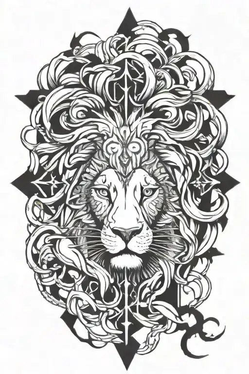 Lion With 3 Crosses Under It