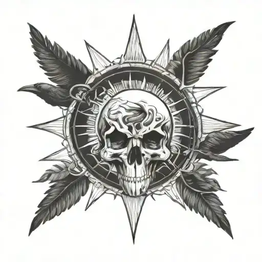 Raven Skull Around Sun
