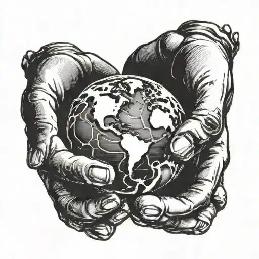Two Baby Hands Holding Earth From Below