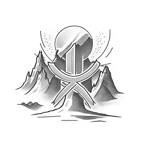 Faith Cross Above Mountain Line