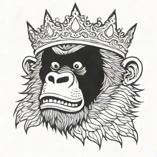 King Gorila Screaming With A Crown