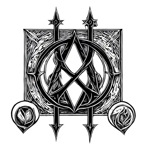 Alpha And Omega Symbol With A Cross