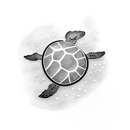 A Sea Turtle Swimming In Crystal Clear Waters