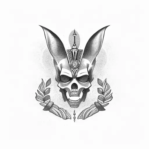 Anubis Skeleton Sitting