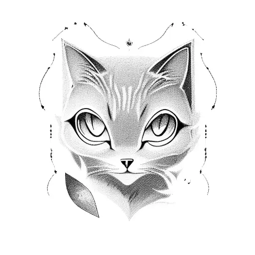 A Spooky And Mystical Anime-inspired Scene Featuring Children And A Cat