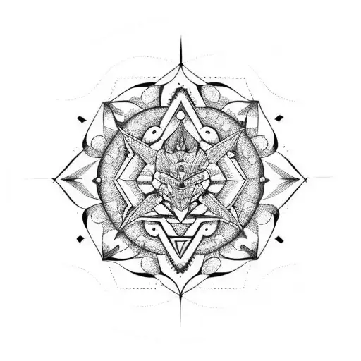 An Intricate Mandala Design Incorporating Both Sagittarius And Cancer Zodiac Symbols