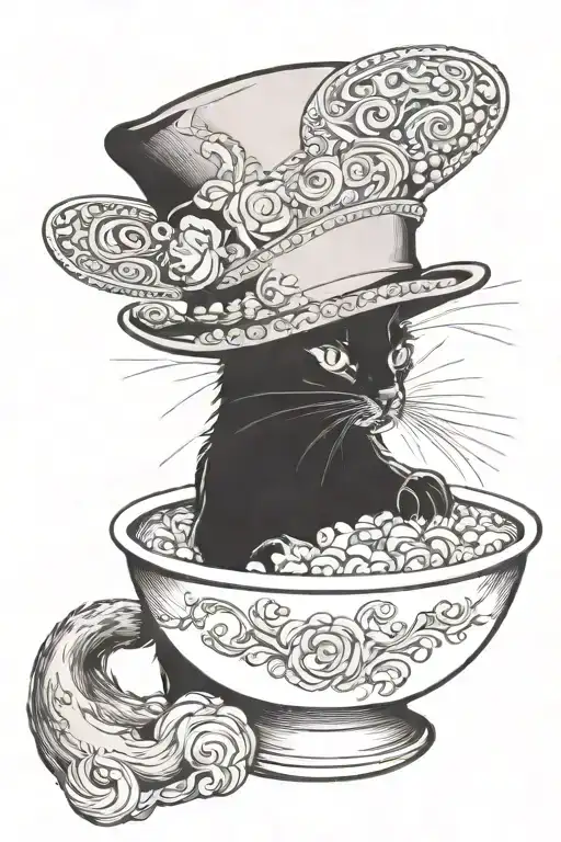 Cat In Hat And Bowl Of Gold