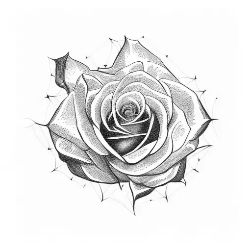 Number Six Surrounded By Rose Thorns