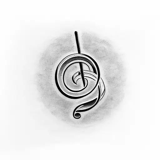 A Music Note Intertwined With A Car Engine