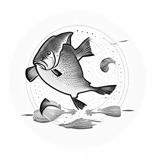 Trout Silhouette Creating A Circle