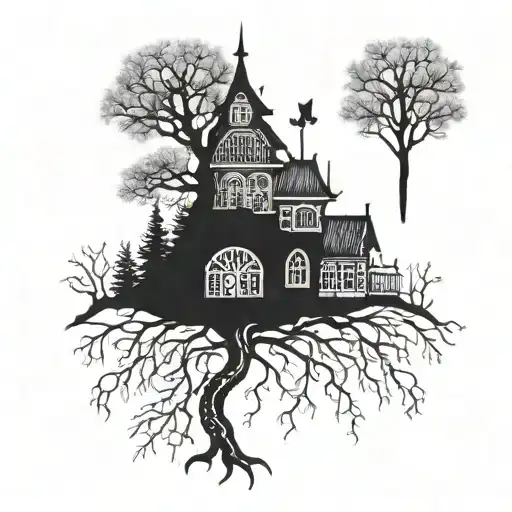 An Intricate Tree Design With Dental Tools Hidden In The Branches