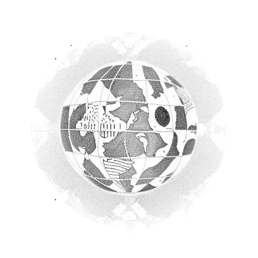 Globe Surrounded By Flags Of Different Countries