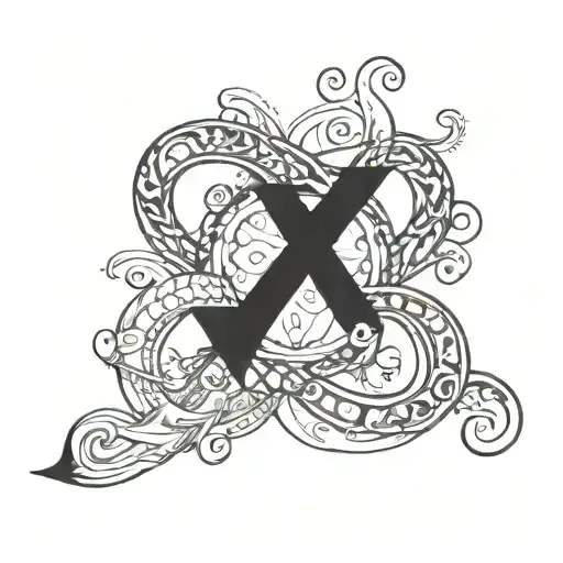 Infinite Symbol Merged And Combined With A F Letter