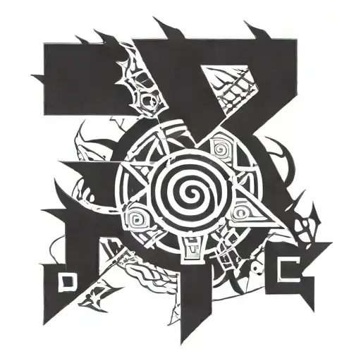 Naruto Inspired Tattoo Featuring Symbols