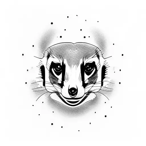 Half Meerkat Half Abstract Meerkat