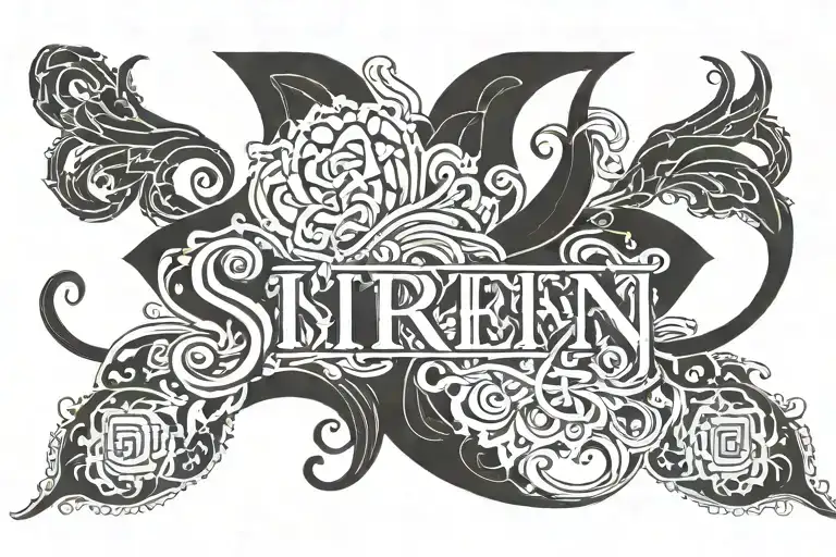Text In Script Font With The Word 'Siren'