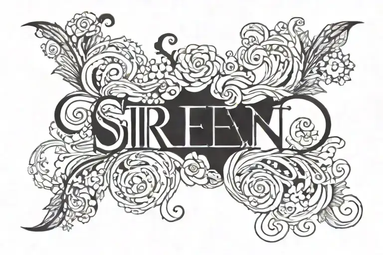 Text In Girly Font With The Word 'Siren'