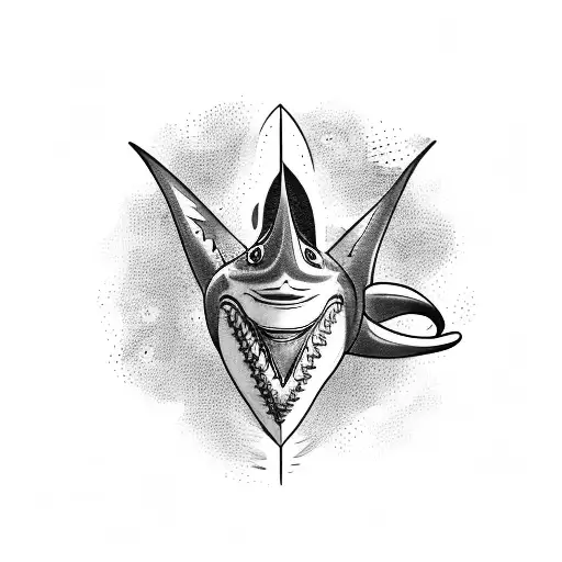 A Coffee Cup With A Shark Tooth Handle