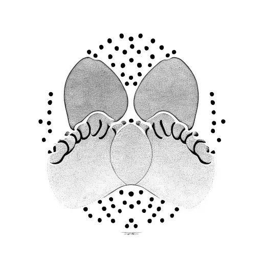 A Cat Paw Print With A Volleyball Pattern Inside