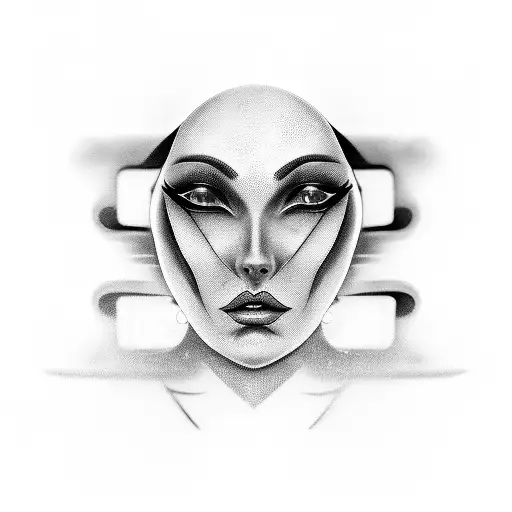 A Surreal Tattoo Of A Woman Merging Into A Futuristic Electric Car