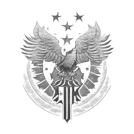 Kurdish Flag Blended With A Majestic Eagle