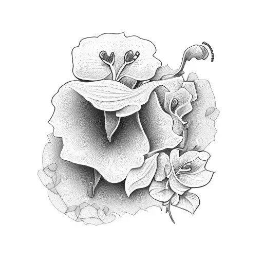 Wilted Violet With Gloomy Background