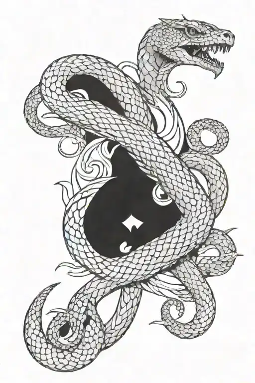 Posideion With A Trident Stabbing Snake Wrapped