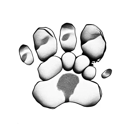 Minimalistic Dog Paw Just Outlines