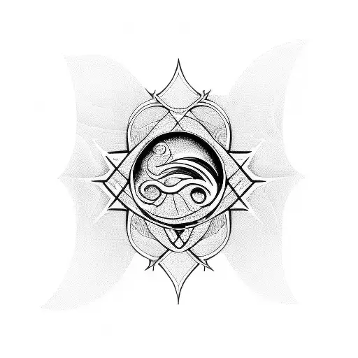 A Motorcycle Silhouette With A Sun And Waves Forming The Background