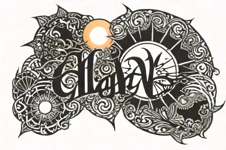 Writing Elayna With Sun In Background