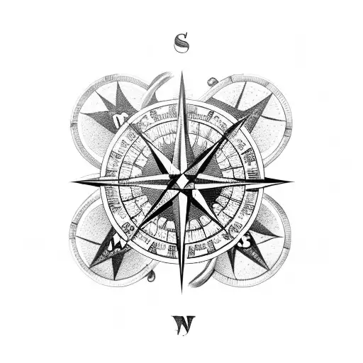 A Compass With Coffee Beans As The Cardinal Directions