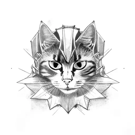 A Cat Wearing An Assassin's Hood And Holding A Skull