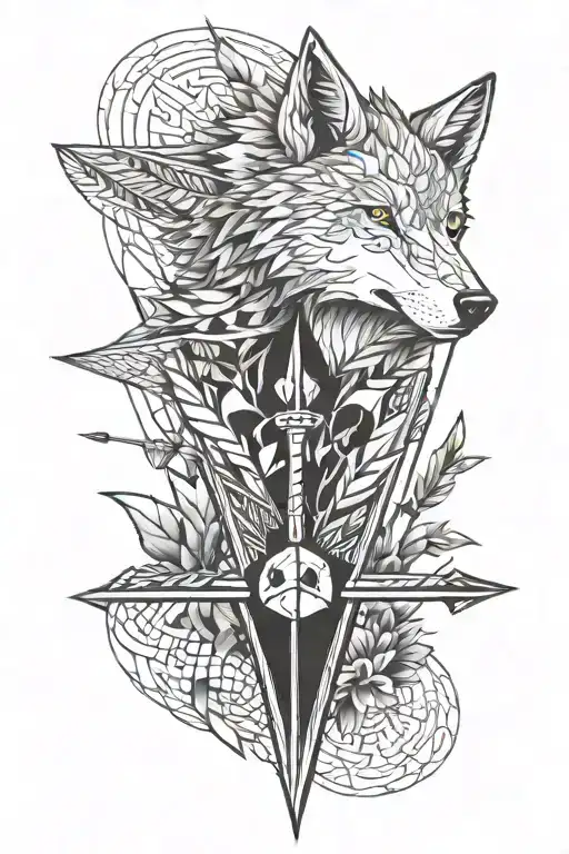 Dart Arrow Combined With A Wolf