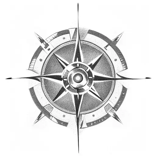 Integrated Gears Within A Compass Rose