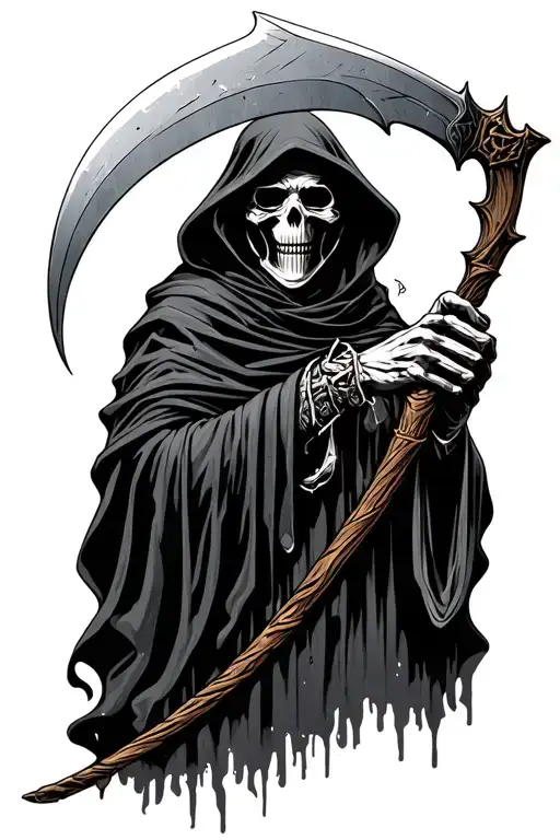 Grim Reaper Holding A Scythe