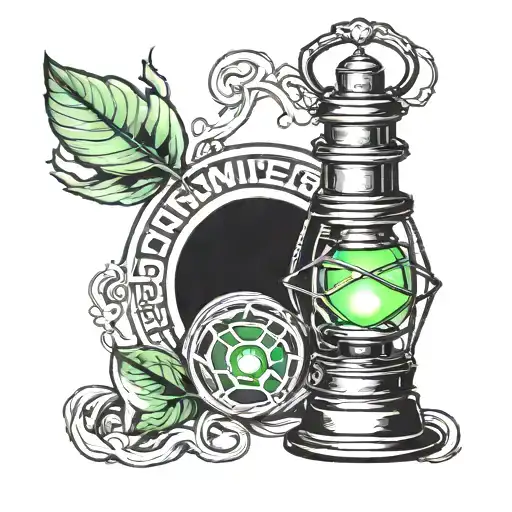 Miners Lantern Ring And Green Lantern