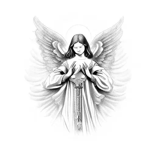 Angel In Medieval Style