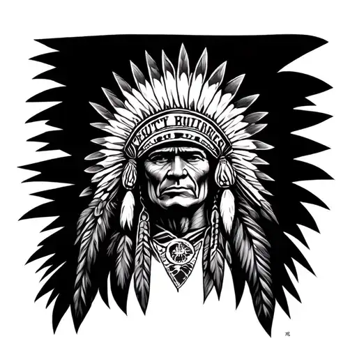 Indian Headdress With Deputy Sheriff