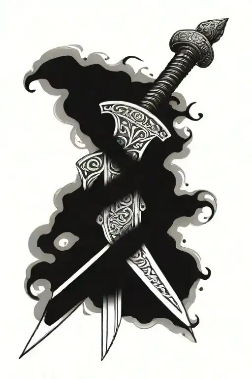 Viking Sword With Nordic Letters Asc As A