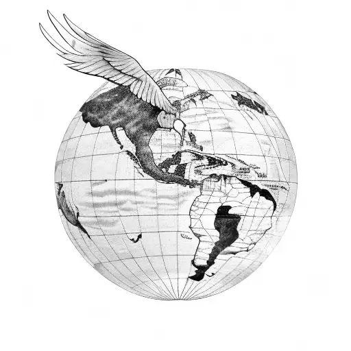 A Majestic Eagle Soaring Above A World Map
