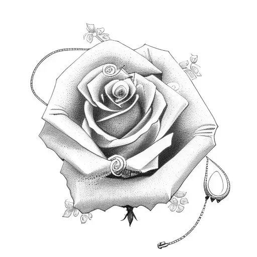 Mj With A Rose And Rosary